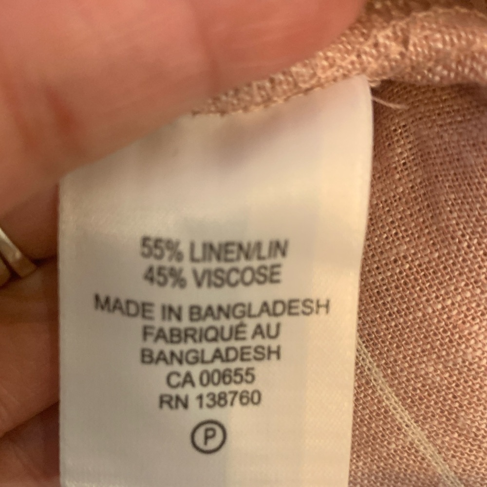 Linen Blend Dusty Rose Pinstripe Oversized Blazer - Picture 8 of 8